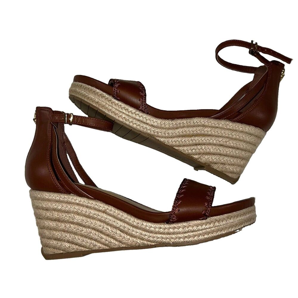 KENNETH COLE REACTION Brown Espadrille Women’s 9 M Platform Colton Wedge Shoes